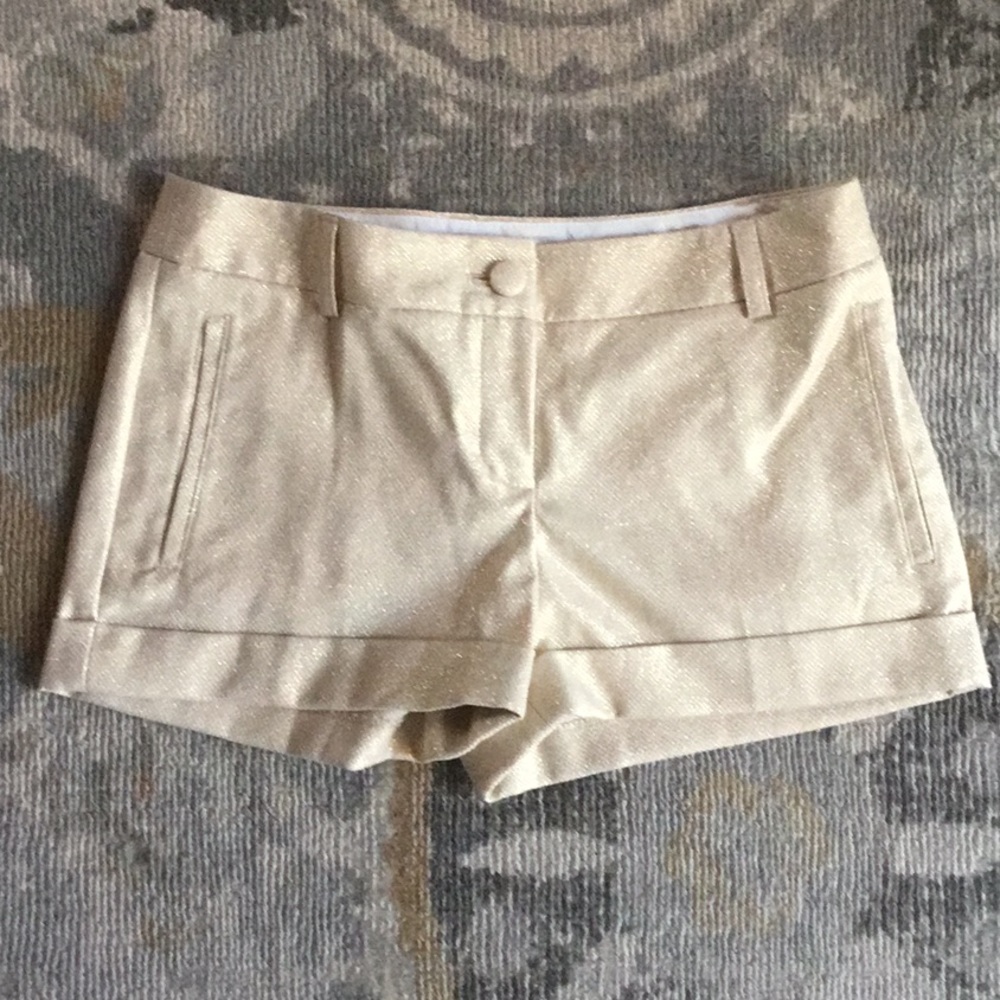 🛑BOGO‼️Express gold shimmering dress shorts